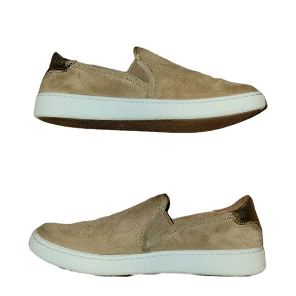 UGG Cas Slip-On Suede Leather Loafers Tan Gold Metallic 8 - Picture 7 of 12